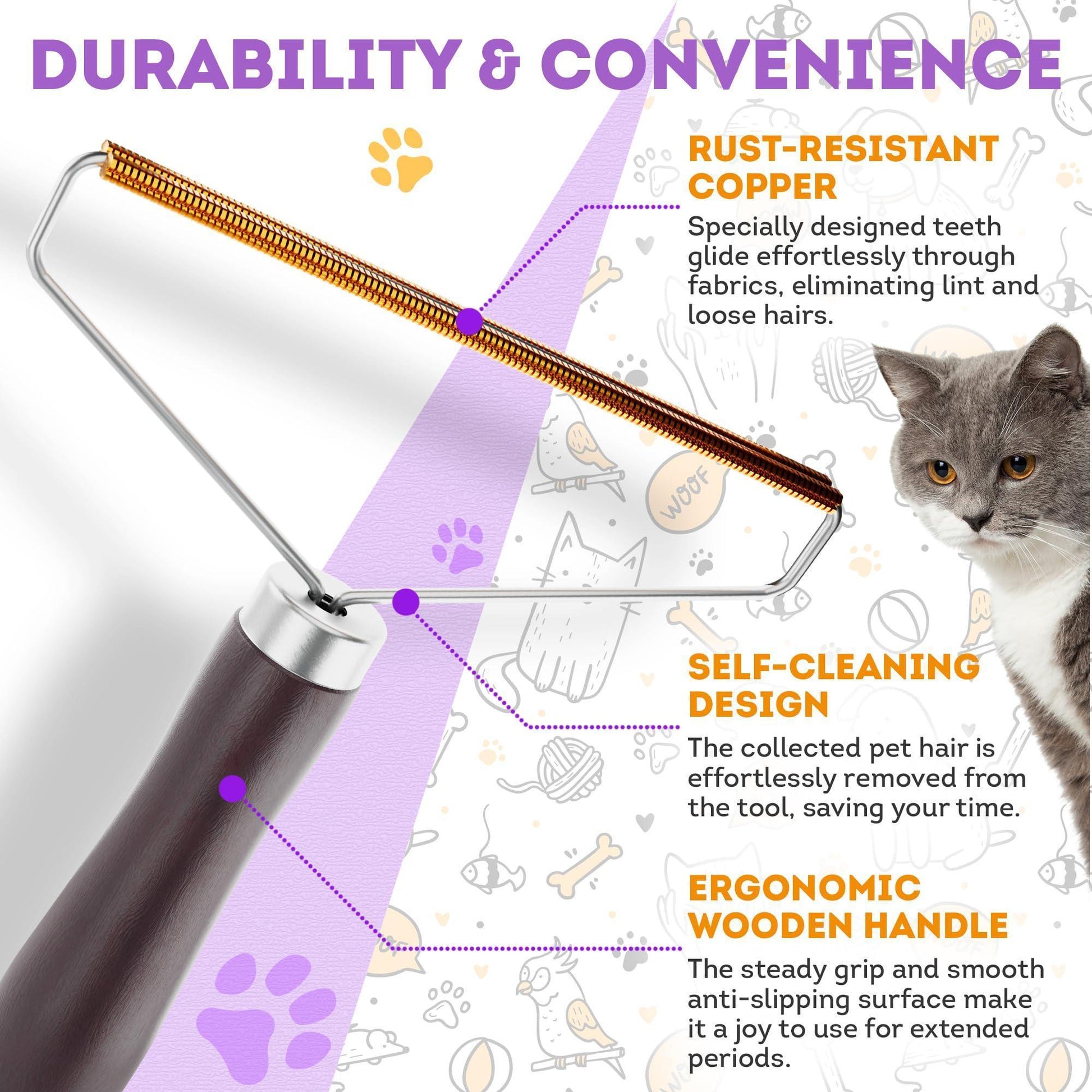 Cat and Dog Fur Remover Household Tool For Pet With Love