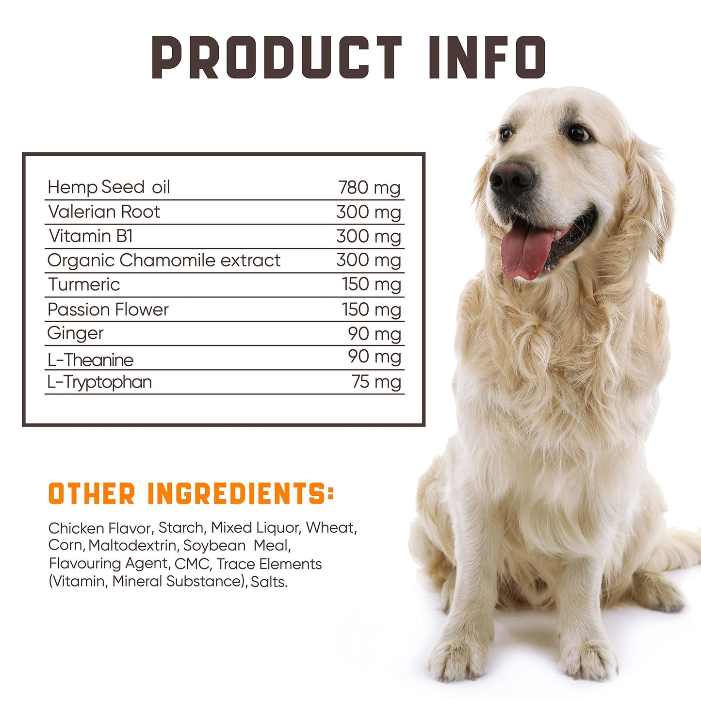 Kinpur Pet Care Natural Dog Calming Chews w/Hemp Oil and Valerian Root. Chicken Flavor. 180 Chews For Pet With Love
