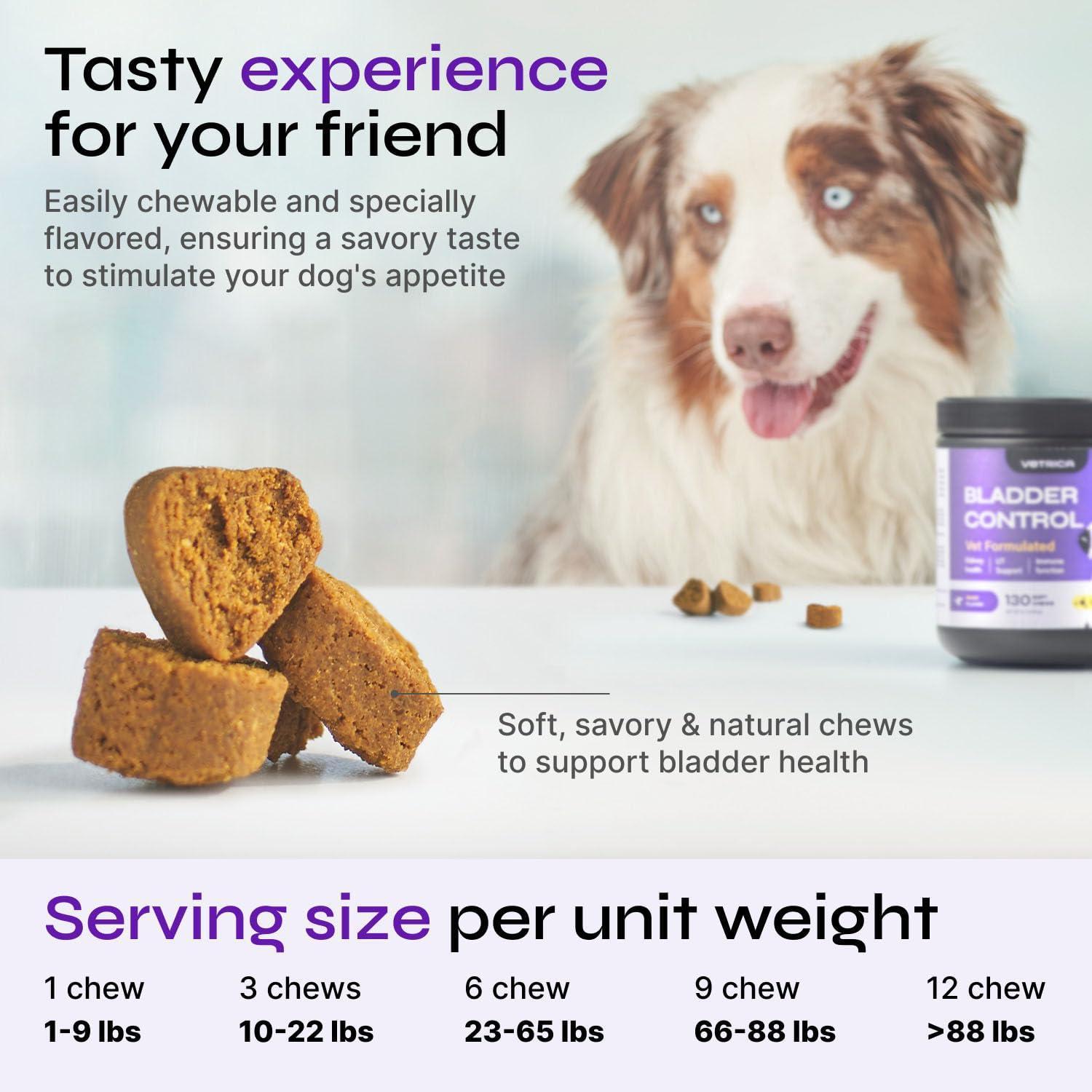 Vetrica Dog UTI Treatment & Bladder Control Cranberry Chews 130 Chews For Pet With Love