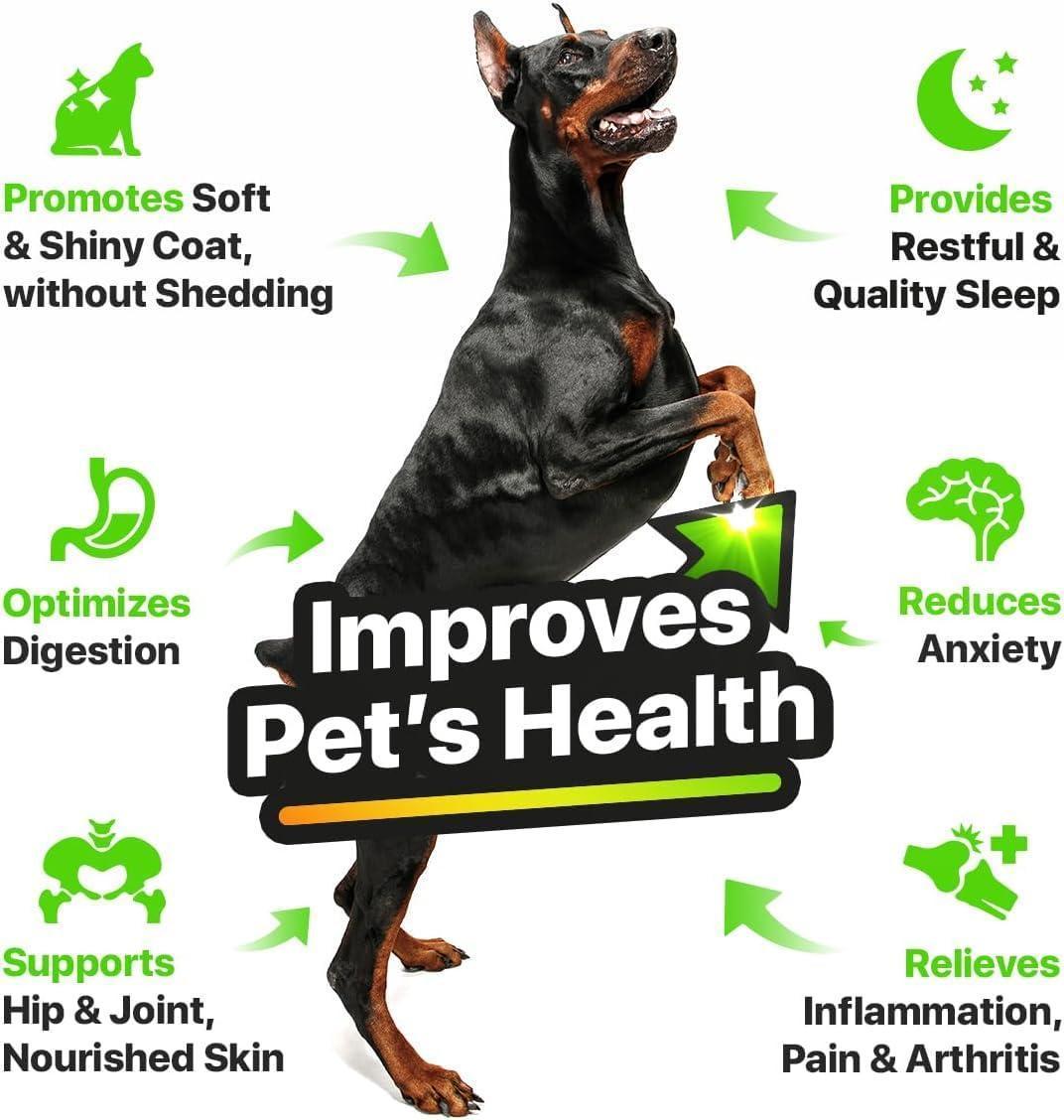 Charlie & Buddy Pet Hemp Oil for Dogs and Cats. Rich in Vitamins B and E. Pet Fish & Hemp Oil for Anxiety and Stress Relief For Pet With Love