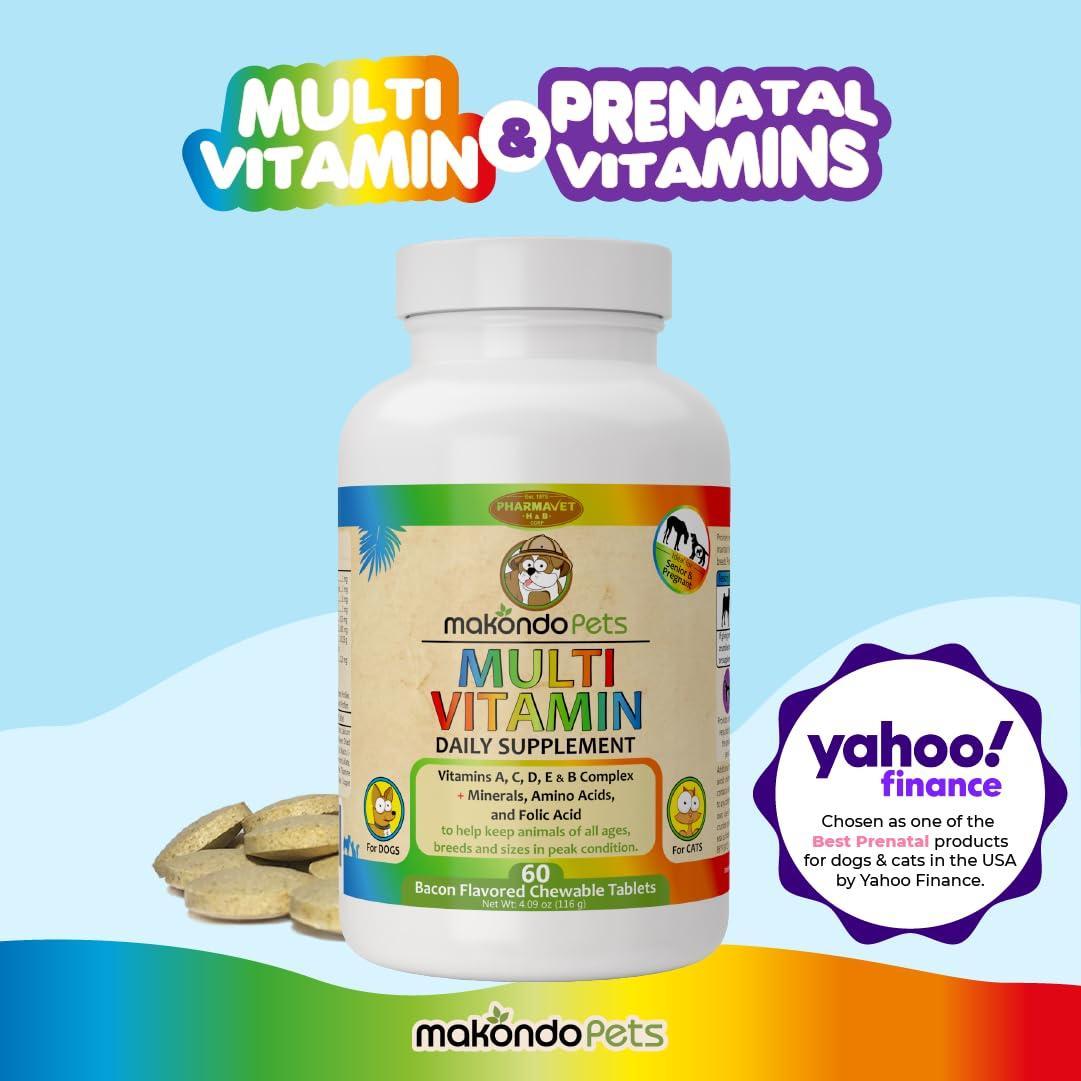 Makondo Pets Prenatal Dog and Cat Vitamins 60 Tablets For Pet With Love