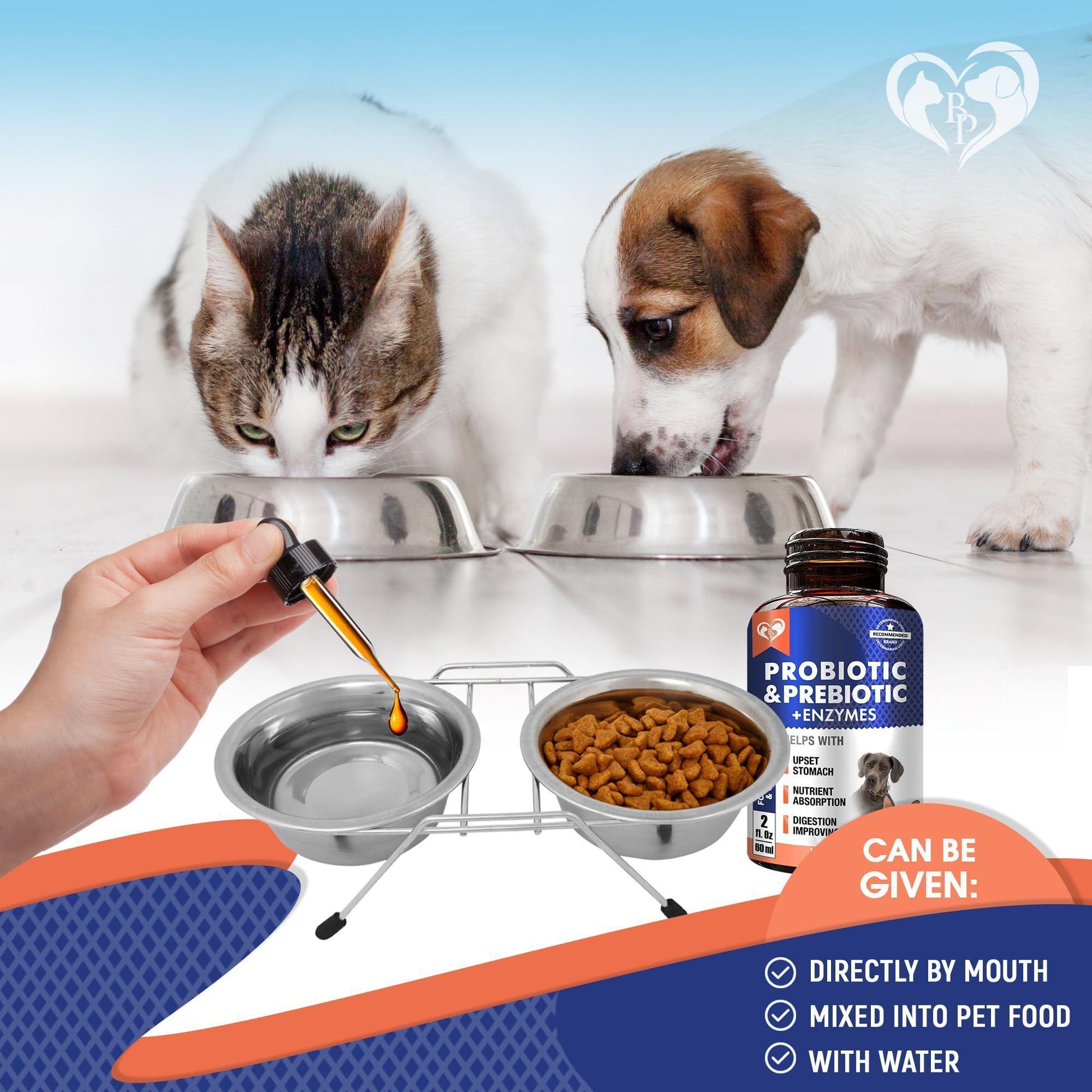 Beloved Pets Probiotics & Prebiotics with Enzymes Food Supplements for Dogs & Cats 2Oz For Pet With Love