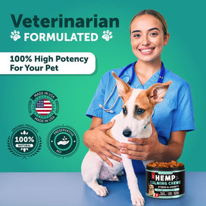 Hemp Calming Chews for Dogs   Dog Calming Chews   Dog Anxiety Relief Treats