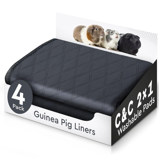 LUFTPETS Washable Small Animal Cage Liners for C&C 2'x1' (29x 15 ) Habitats. Easy to Clean, Absorbent, Waterproof & Non Slip. 4-Pack. For Pet With Love