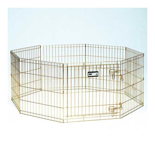 Midwest Gold Zinc Pet Exercise Pen 8 panels Gold 24 x 48 For Pet With Love