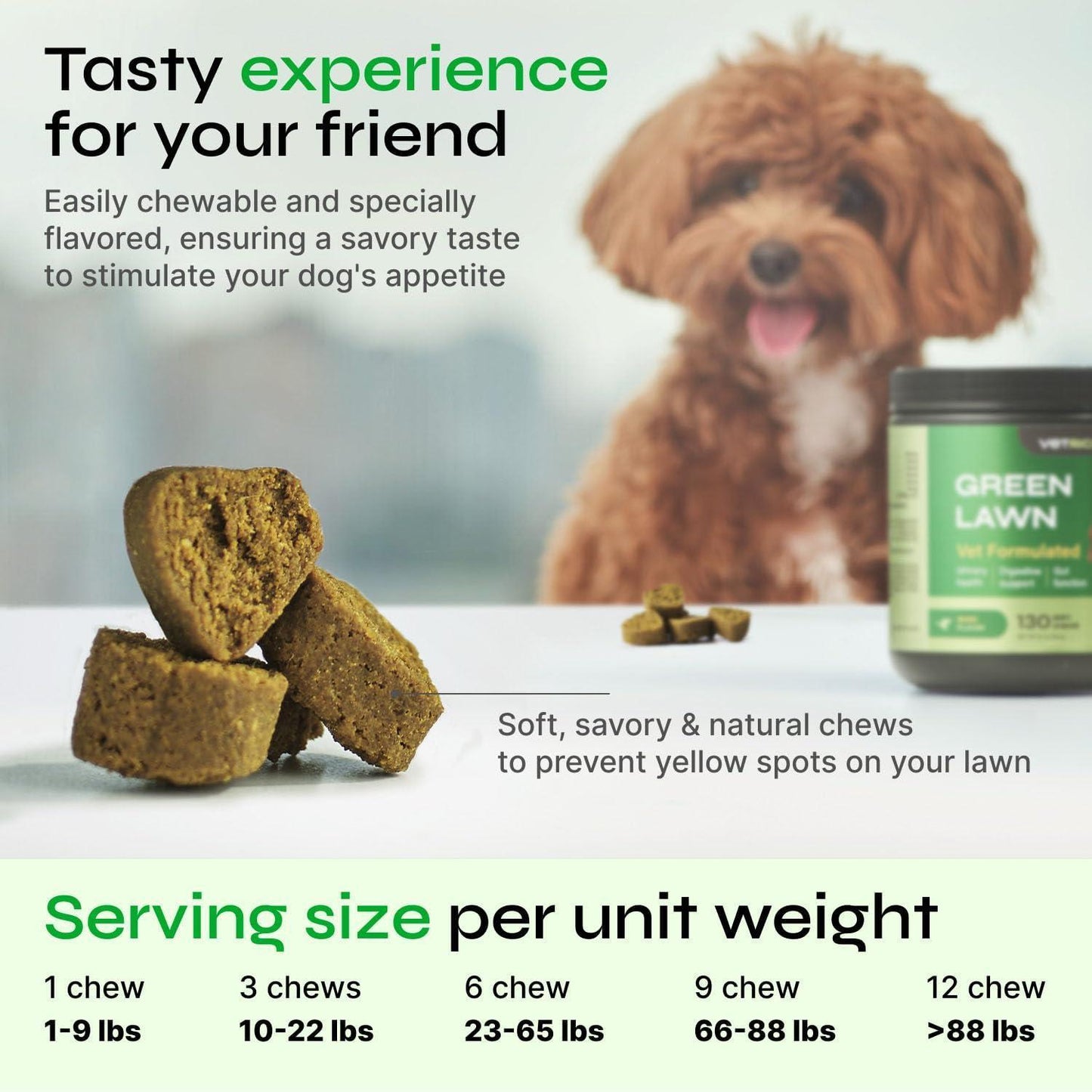 VETRICA Dog Urine Neutralizer & Digestive Health Support 130 Chews For Pet With Love