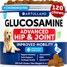 Load image into Gallery viewer, Artullano Canine Hip and Joint Supplement with Chondroitin, Hemp Oil, MSM 120 Ct
