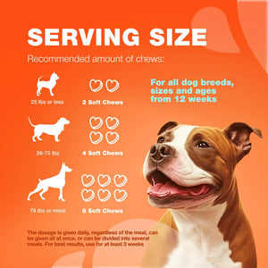CHEWIA Hemp Glucosamine Chondroitin Hip and Joint Supplement for Dogs 180 Ct