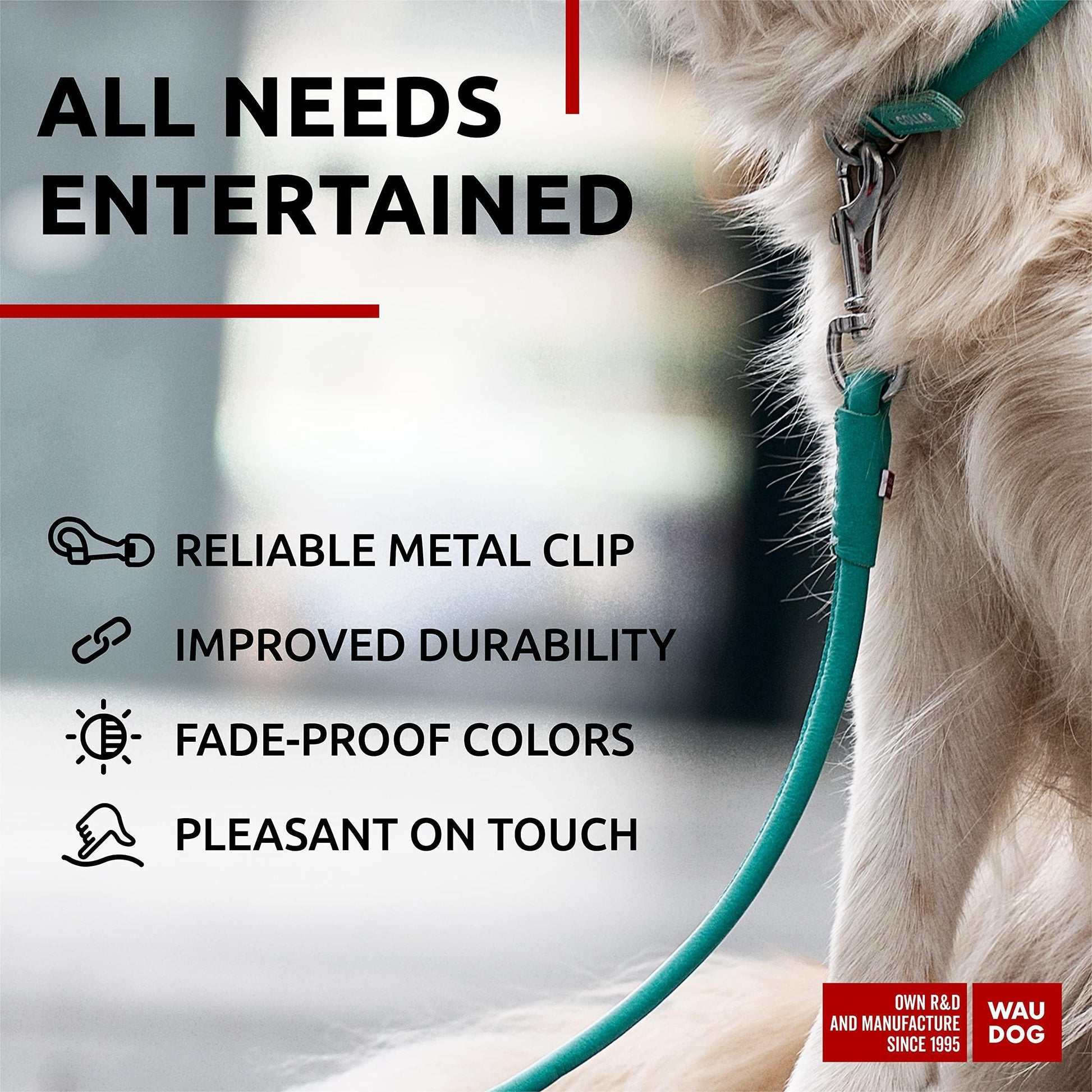 Rolled Leather Dog Leash 4Ft * 0.4 in for Small Medium and Large Dogs   Heavy For Pet With Love
