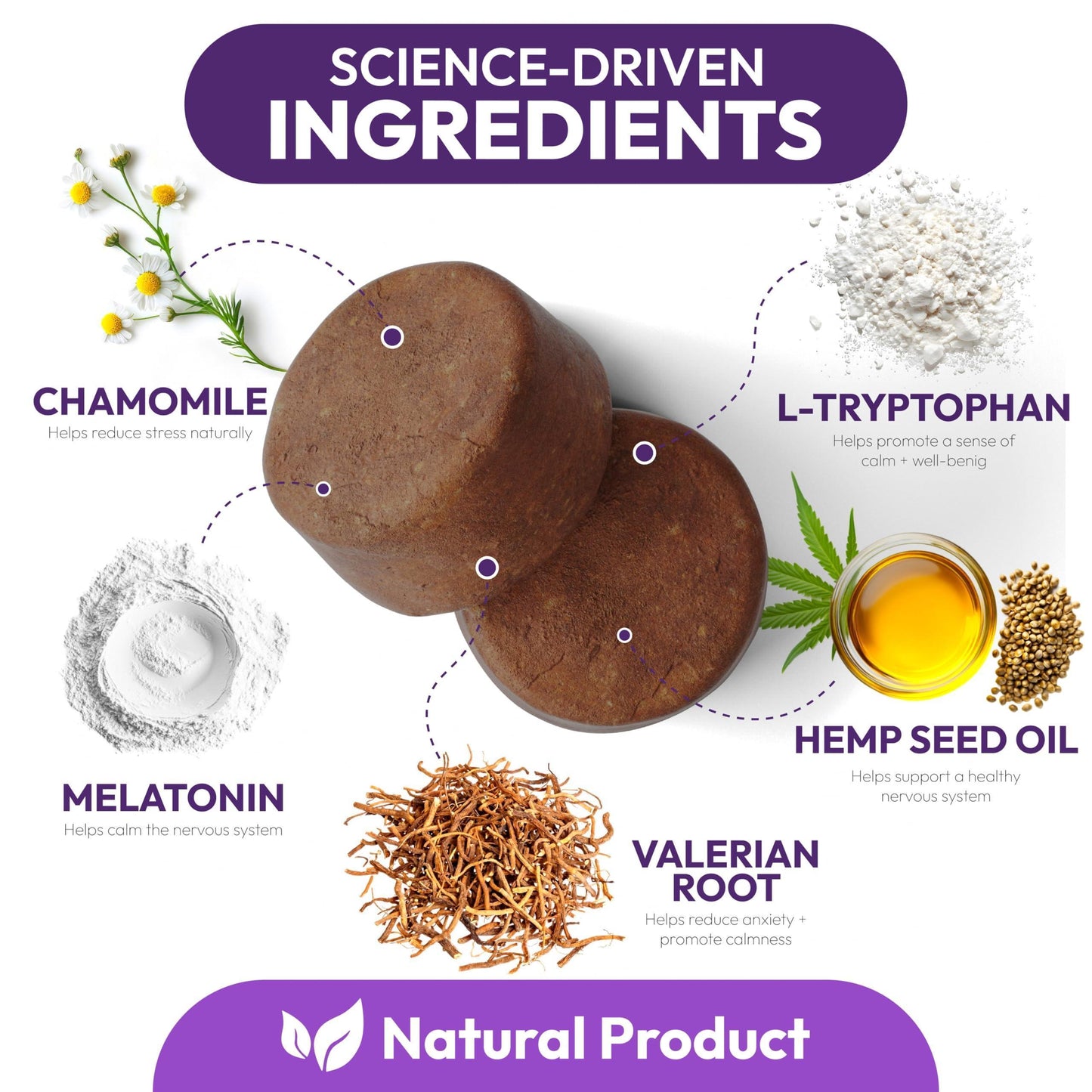 PETSOLOGY Melatonin Calming Chews for Dogs Natural Sleep Aid with Hemp Seed Oil, Chamomile, Valerian Root. Made in USA (170 Chews. Chicaken Flavor) For Pet With Love