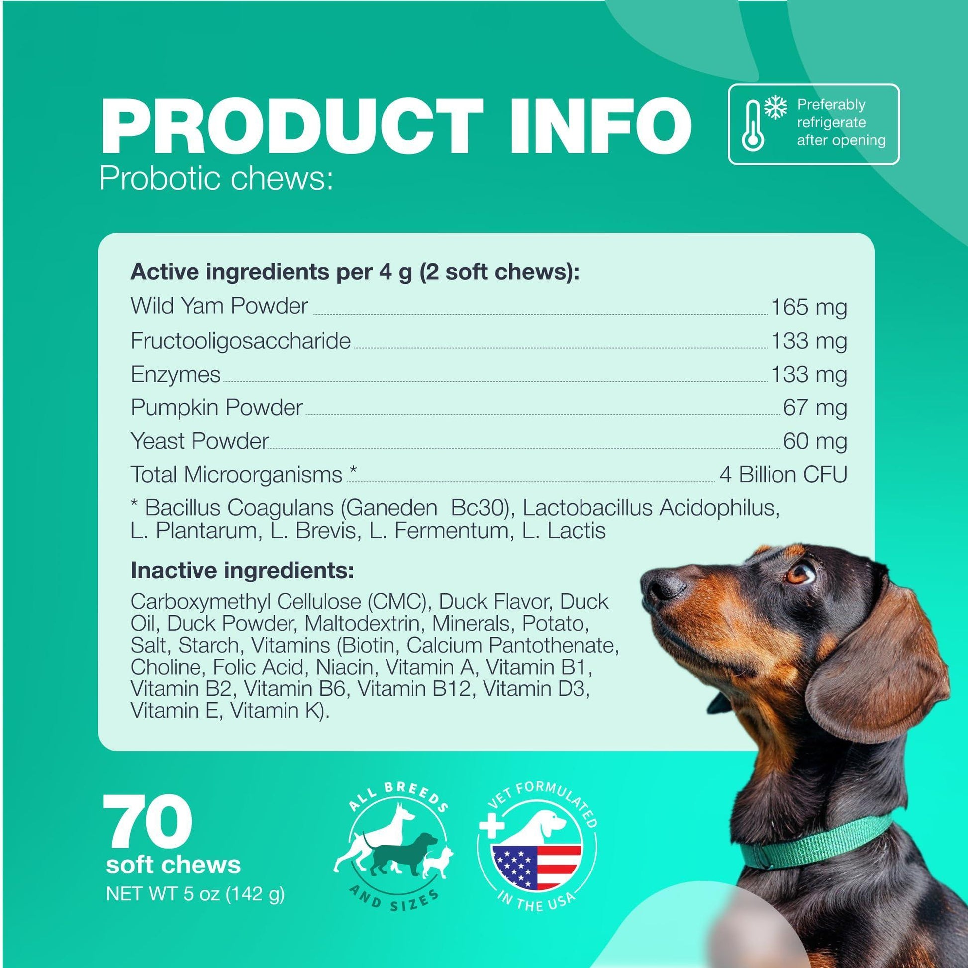 CHEWIA Probiotics and Digestive Enzymes Coprophagia Deterrent for Dogs 5 Oz For Pet With Love