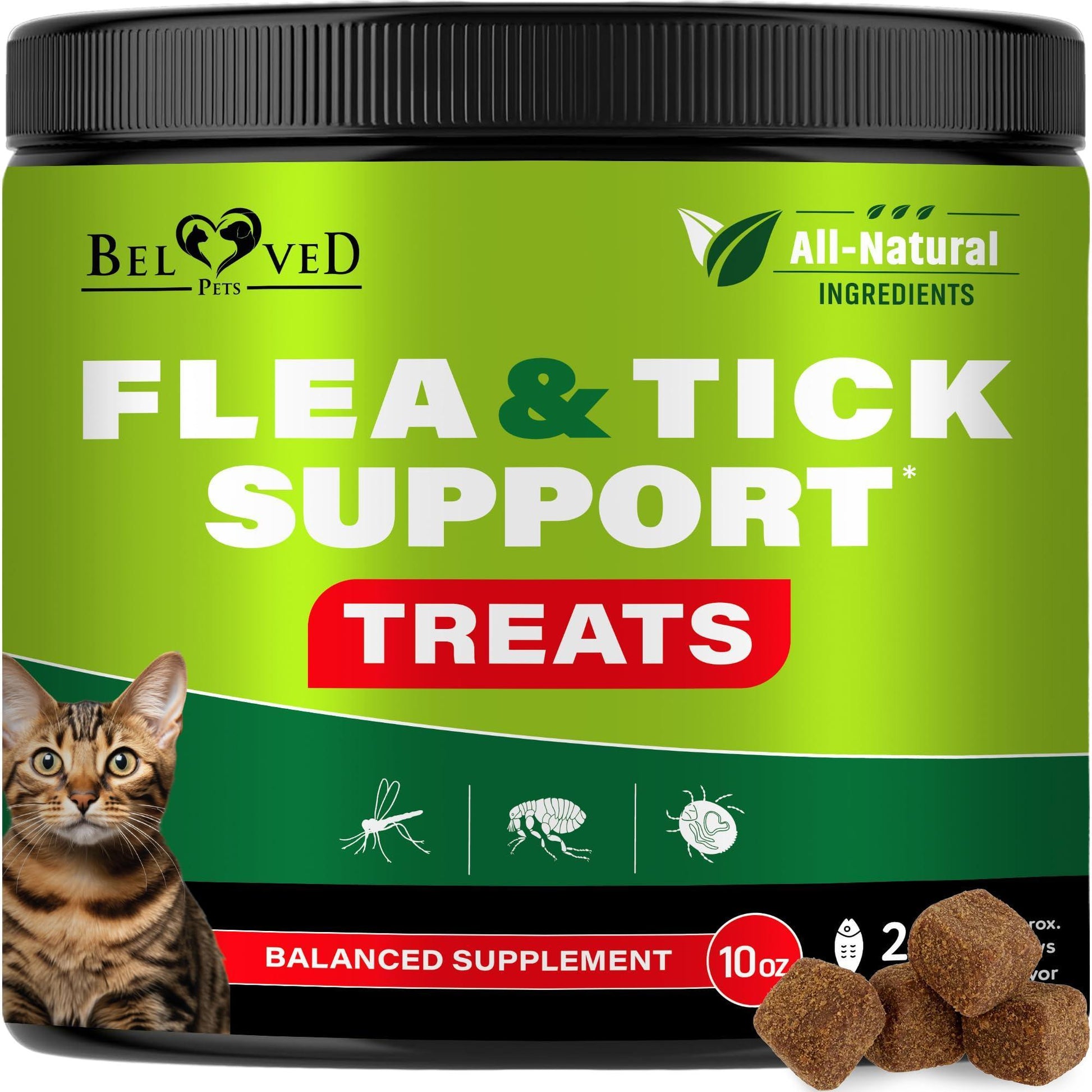 Beloved Pets Flea and Tick Prevention Chewable Treats for Cats. Revolution Oral Treatment. 240 Chews For Pet With Love