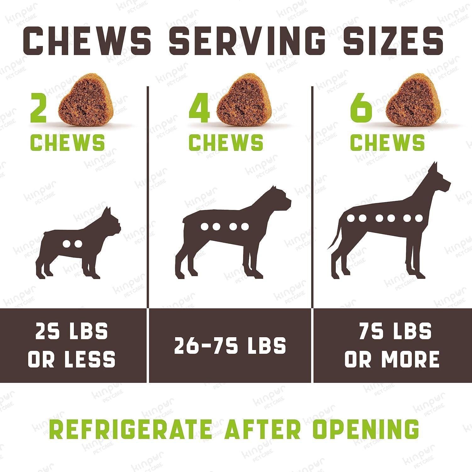 Kinpur Pet Care Flea and Tick Prevention Chewable Treatment for Dogs 180 Chews. Duck Flavor For Pet With Love