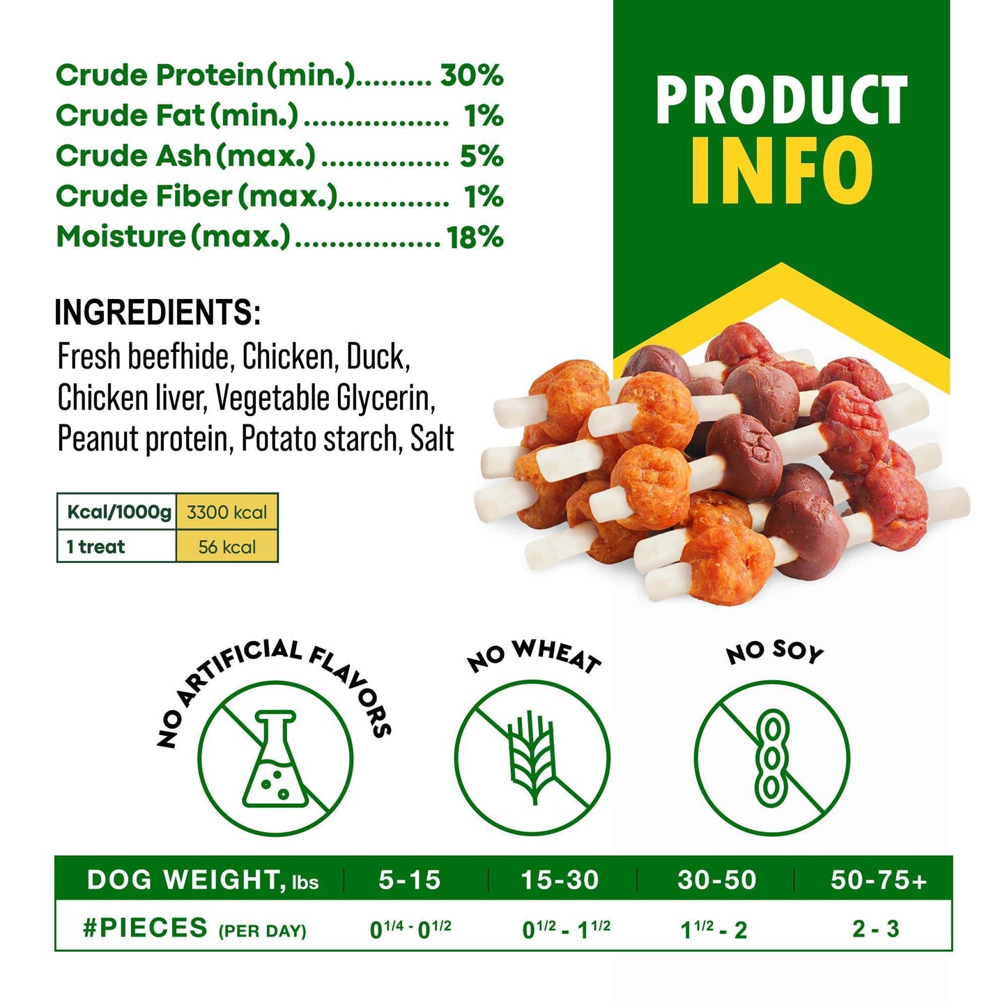 Beloved Pets All Natural & Organic Kabobs Dog Treats with Duck & Chicken Meat 10.6 Oz For Pet With Love