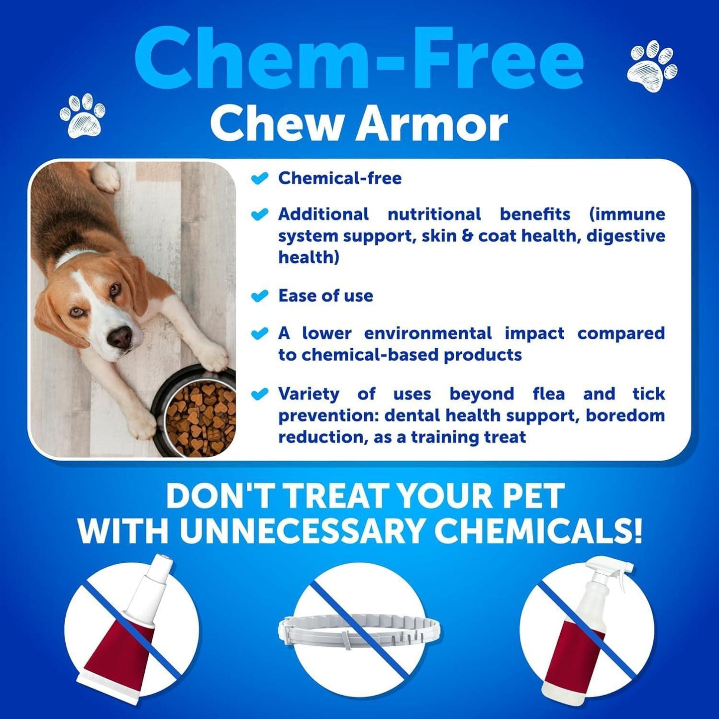 Artullano Natural Flea and Tick Prevention Supplement with Vitamins.  Immune Support for Dogs. 120 Chews. Duck Flavor. Made in USA. For Pet With Love