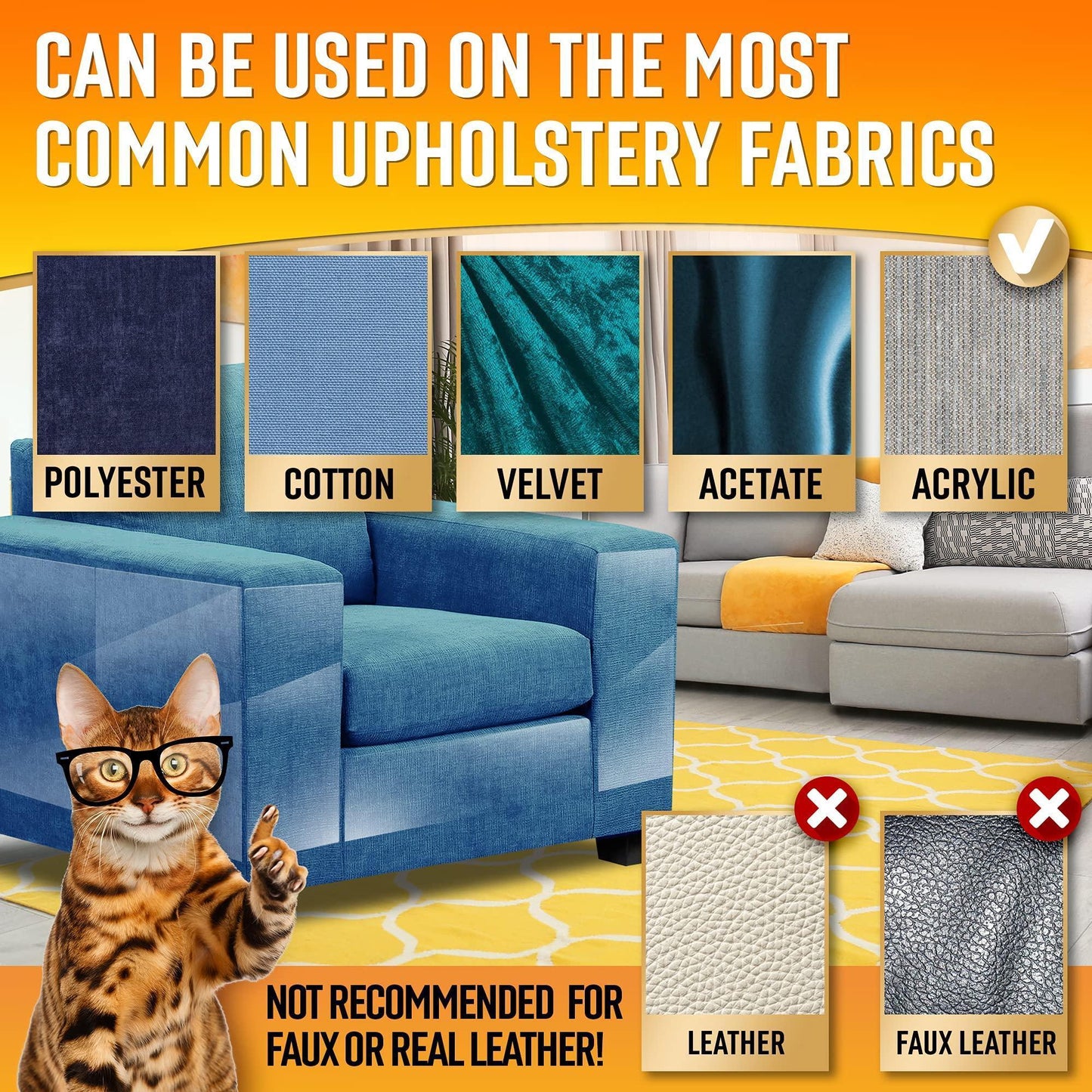 PRIMENS Heavy Duty Clear Cat Scratch Furniture Protectors for Sofas, Doors, Couches. Anti Cat Scratch Tape Guards. 20 Sheets. For Pet With Love