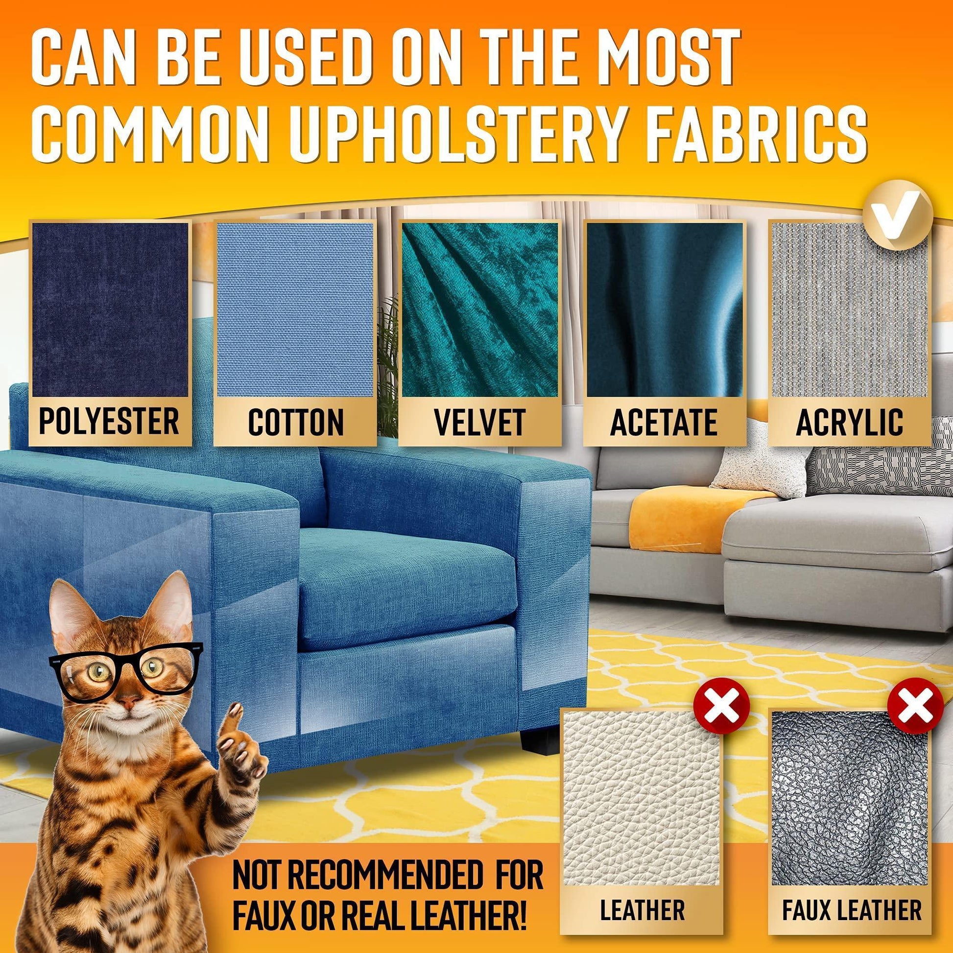 PRIMENS Heavy Duty Clear Cat Scratch Furniture Protectors for Sofas, Doors, Couches. Anti Cat Scratch Tape Guards. 20 Sheets. For Pet With Love
