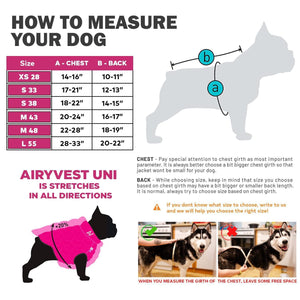 AiryVest Lightweight Reversible Water Resistant Puffer Dog Jacket - M48 - Pink/Black