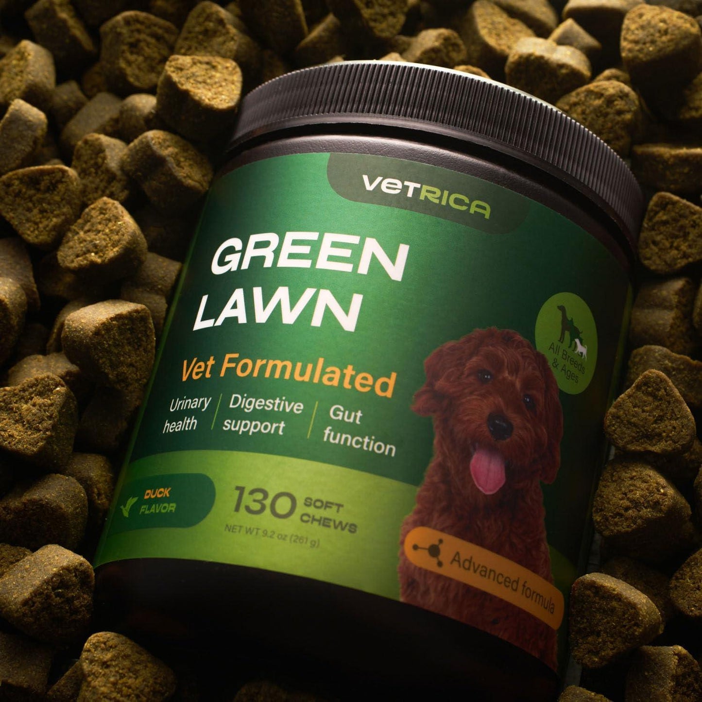 VETRICA Dog UTI Support, Digestive & Gut Health Support Urine Neutralizer for Lawn 130 Ct For Pet With Love