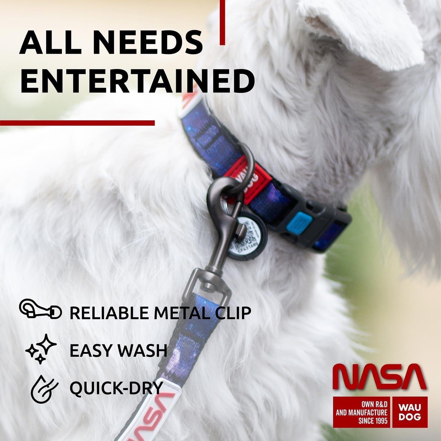 WAUDOG Nylon Dog Leash for Small Dogs and Medium Dogs 4 Ft   Strong Dog Leash For Pet With Love