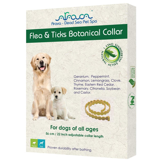 Arava Flea & Tick Collar for Dogs & Puppies  - Length 22'' For Pet With Love