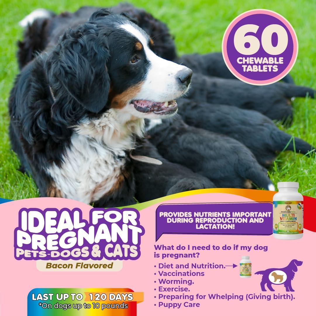 Makondo Pets Prenatal Dog and Cat Vitamins 60 Tablets For Pet With Love