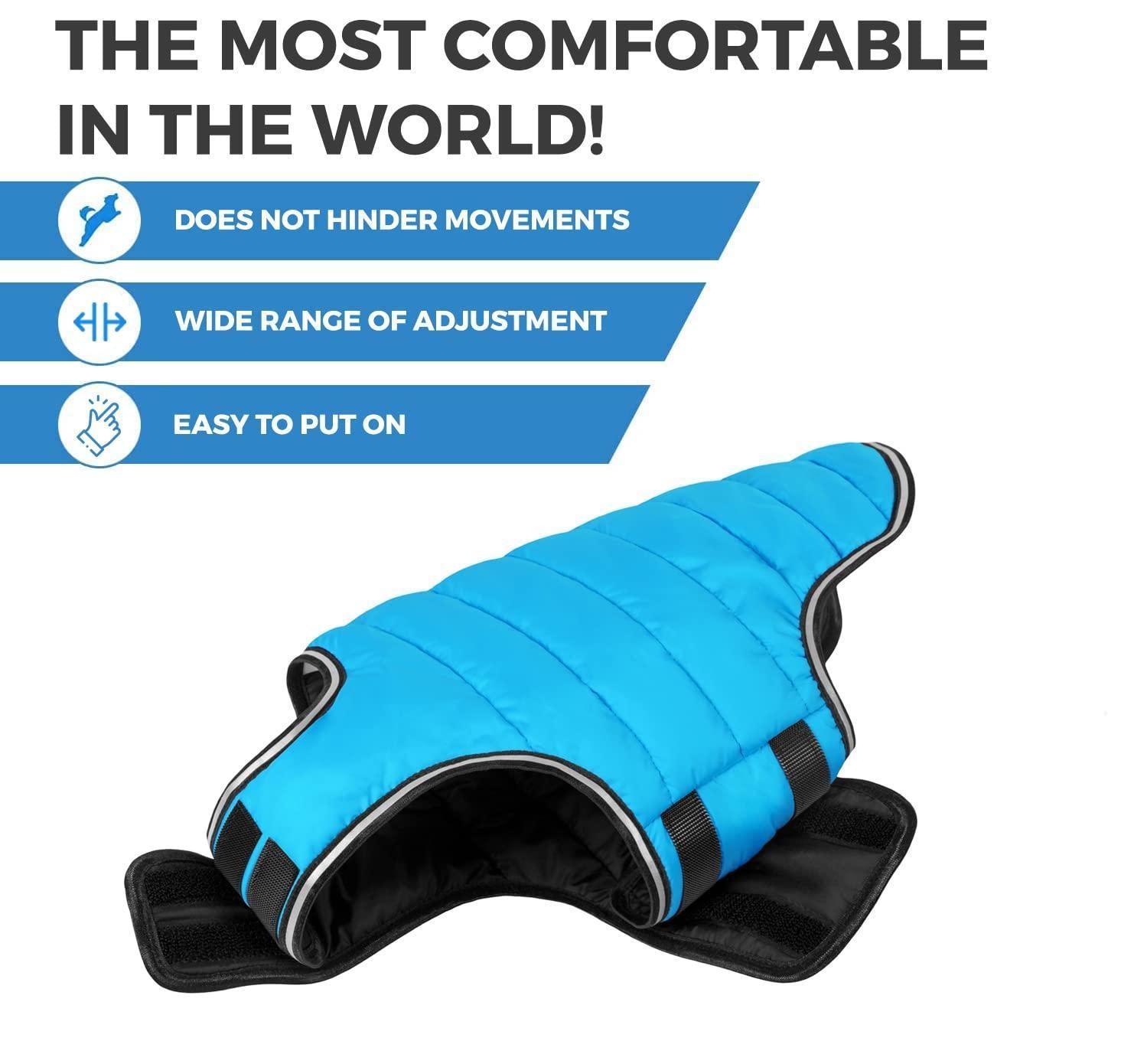 AiryVest Waterproof Dog Warm Puffer Jacket for Cold Weather  XXS  Blue For Pet With Love