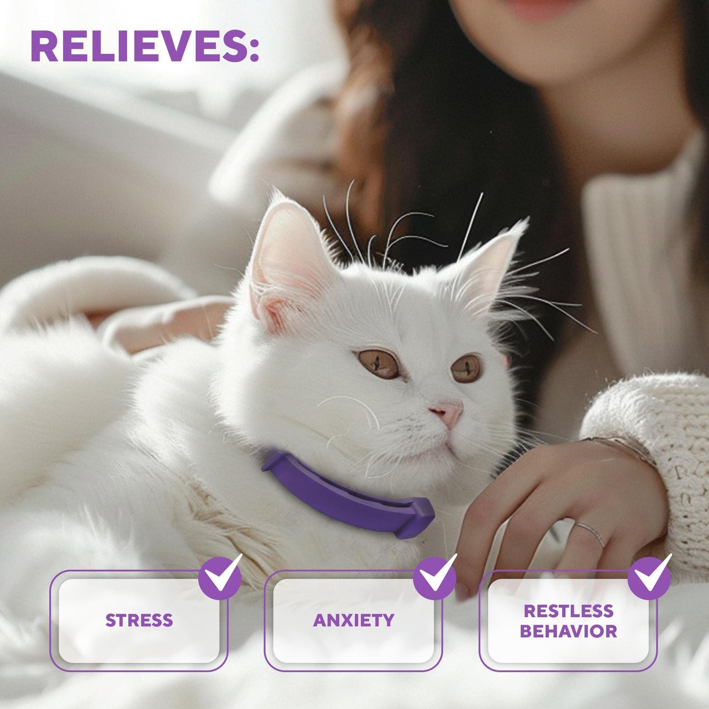 Beloved Pets RELAXIV Cat Calming Stress Relief Collar For Pet With Love