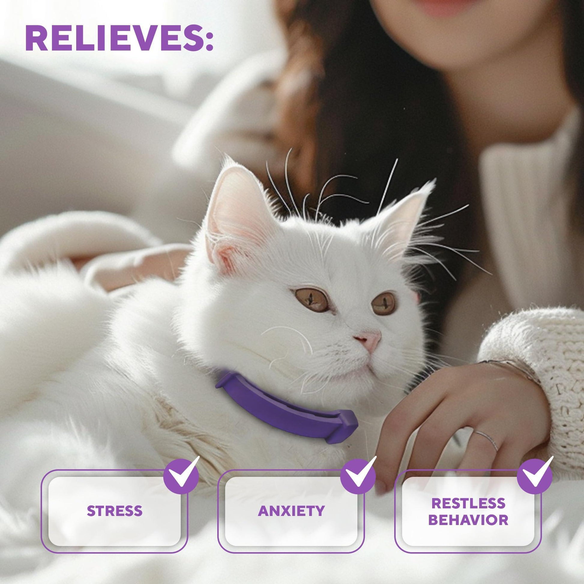 Beloved Pets RELAXIV Cat Calming Stress Relief Collar For Pet With Love