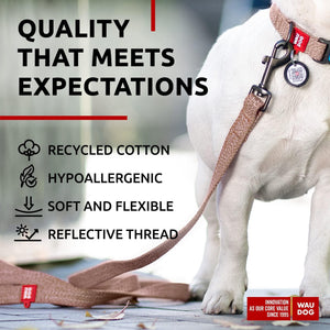 WAUDOG Recycled Cotton Dog Leash 6 Ft   10 Ft Eco Friendly Collar for Small