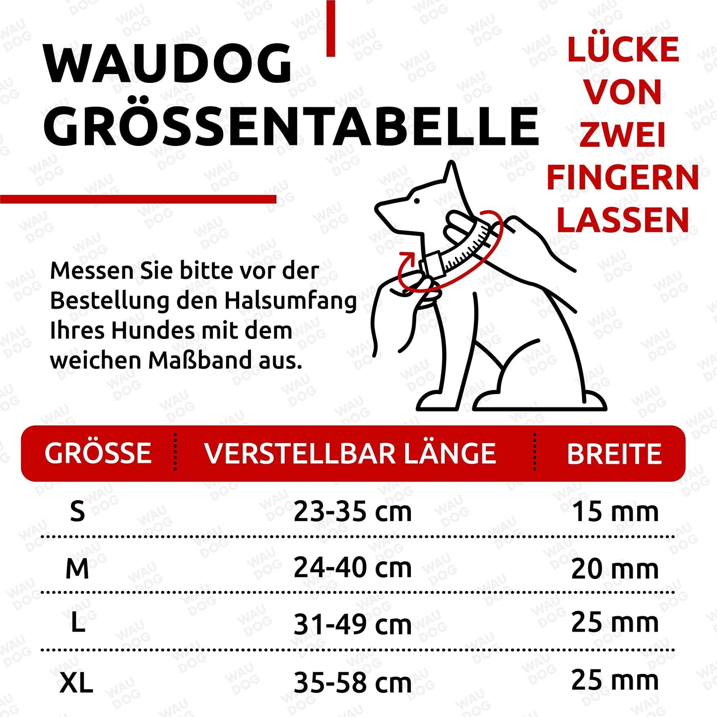 WAUDOG Adjustable Waterproof Dog Collar with Durable Metal Clasp and QR Dog Tag. BLACK. SMALL For Pet With Love