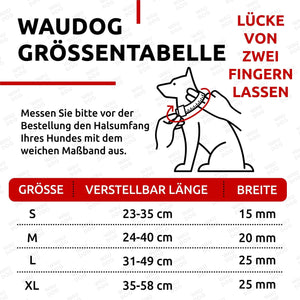 WAUDOG Adjustable Waterproof Dog Collar with Durable Metal Clasp and QR Dog Tag BLACK SMALL