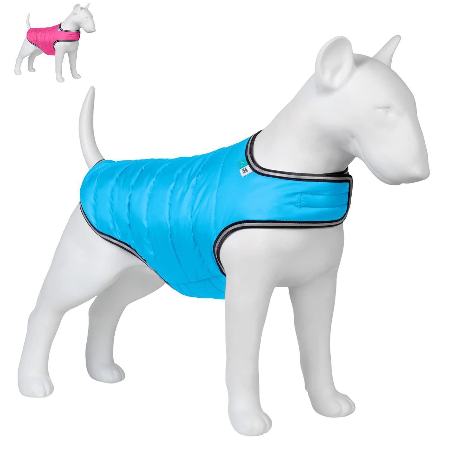 AiryVest Waterproof Dog Warm Puffer Jacket for Cold Weather  XS  Blue For Pet With Love