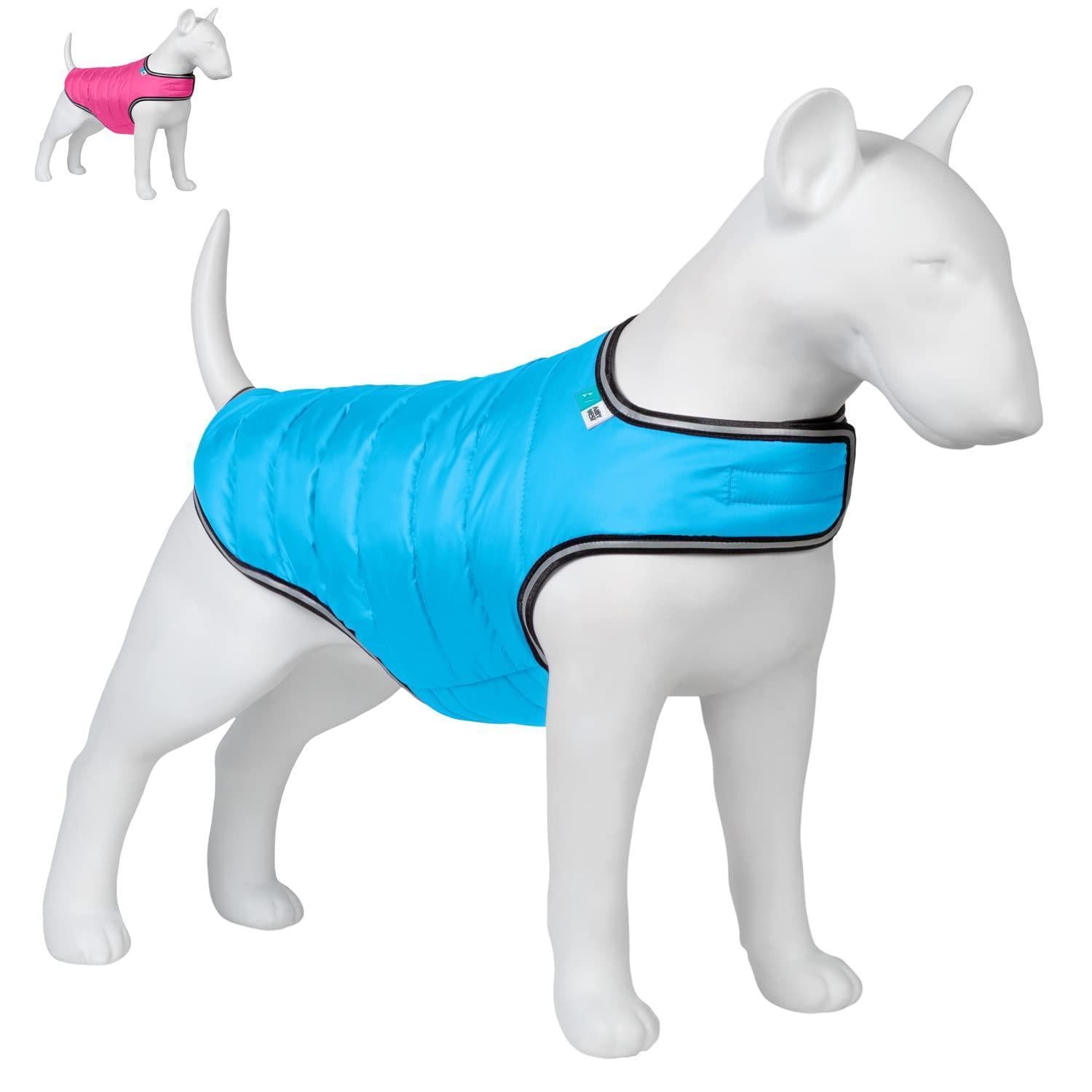 AiryVest Waterproof Dog Winter Coat for Cold Weather.  Snow Dog Puffer Vest. BLUE. X-LARGE For Pet With Love