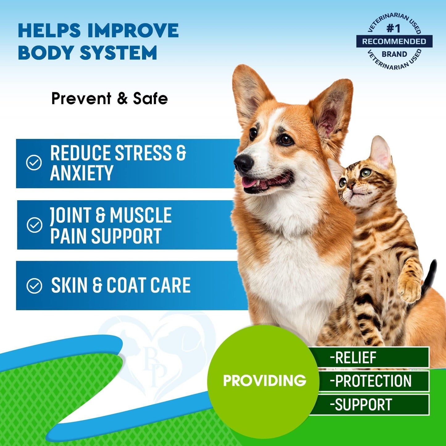 Beloved Pets Calming Anti Anxiety, Hip & Joint Pain Relief, Sking & Coat Natural Tratment Supplement & Herbal Stress Relief for Cats & Dogs. 2oz For Pet With Love
