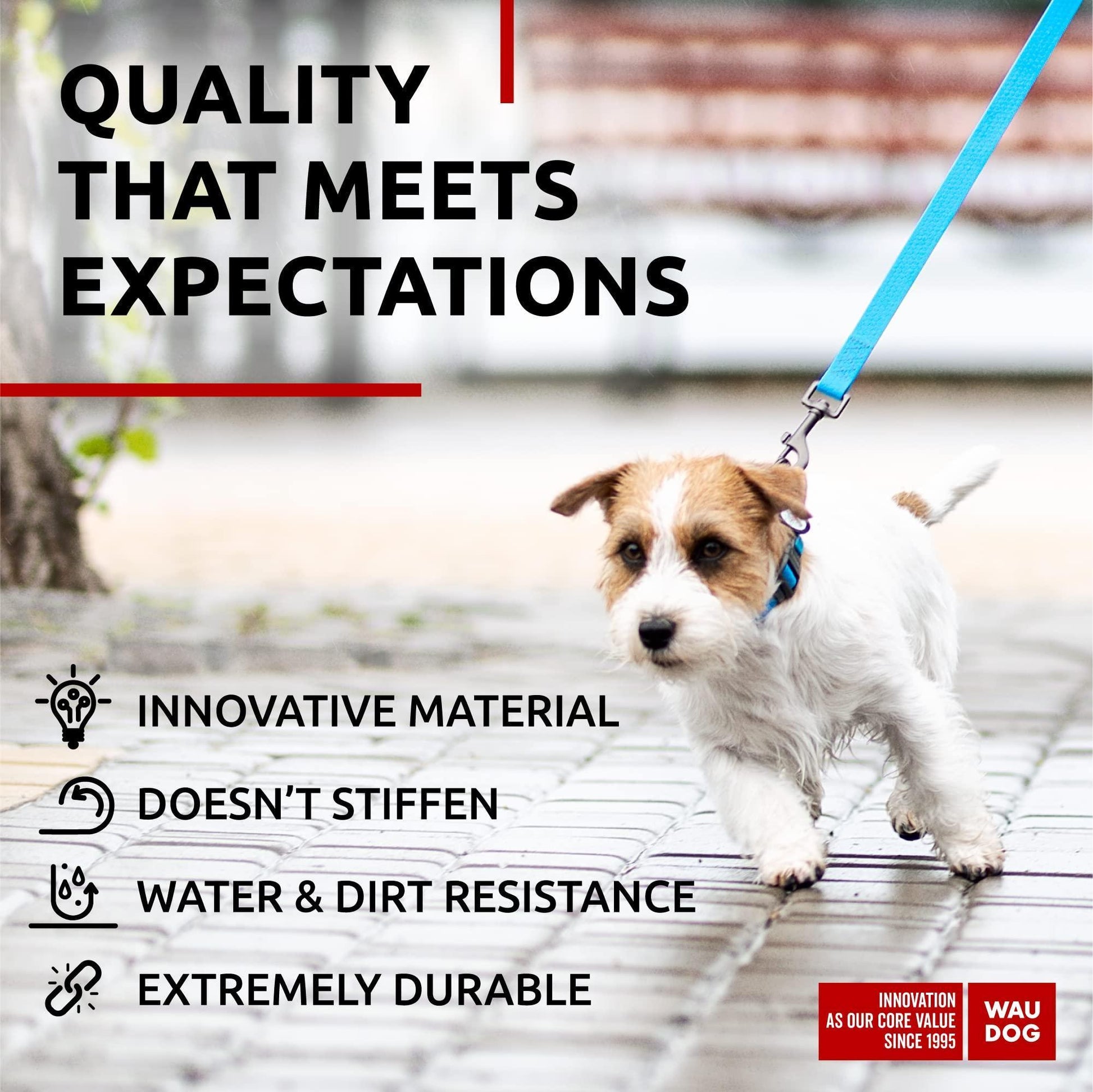 WAUDOG Waterproof Dog Leash 4 Ft   6 Ft   Anti Slip Dog Leash for Large Dogs For Pet With Love