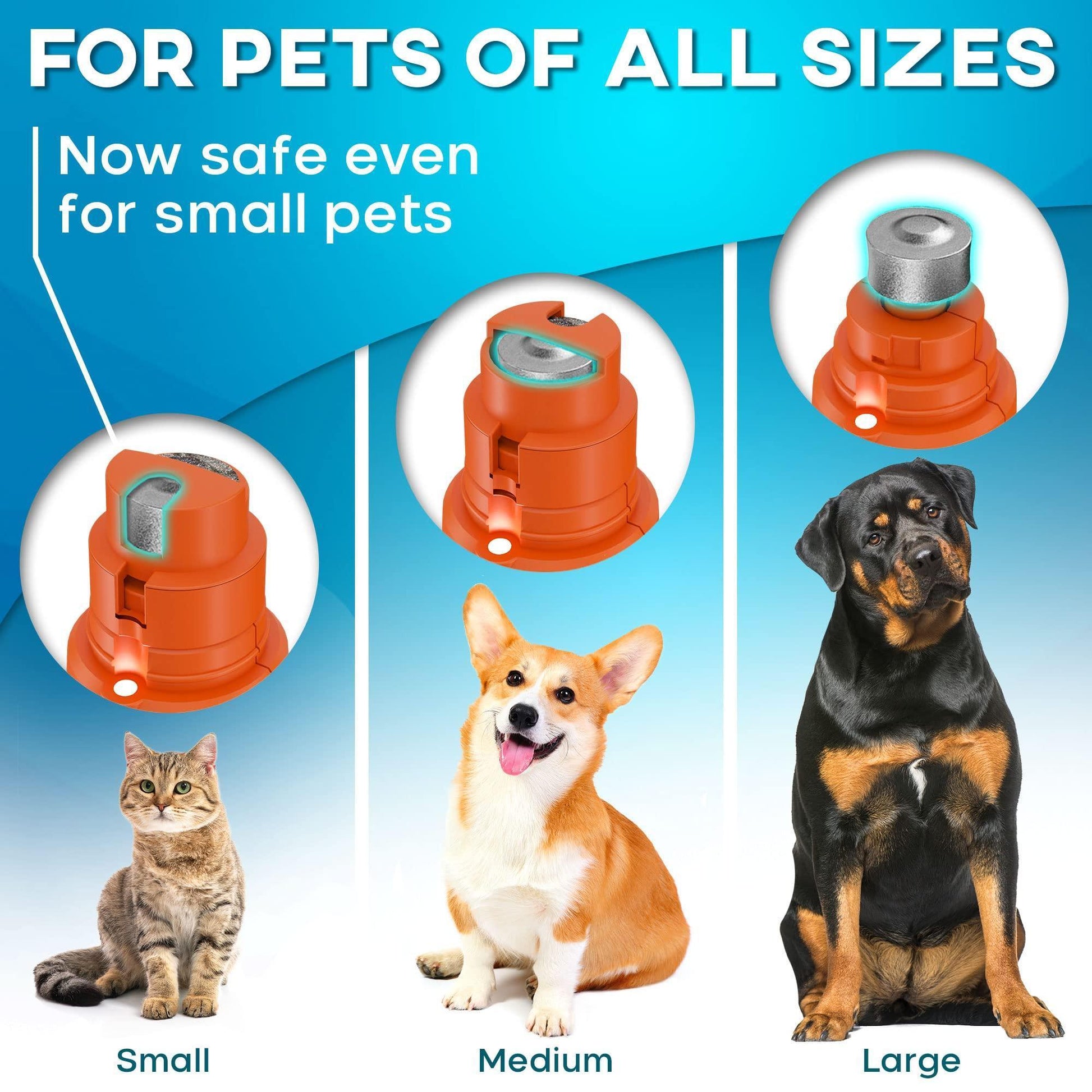 PRIMENS Rechargeable Dog Nail Grinder with LED Light (Orange) For Pet With Love