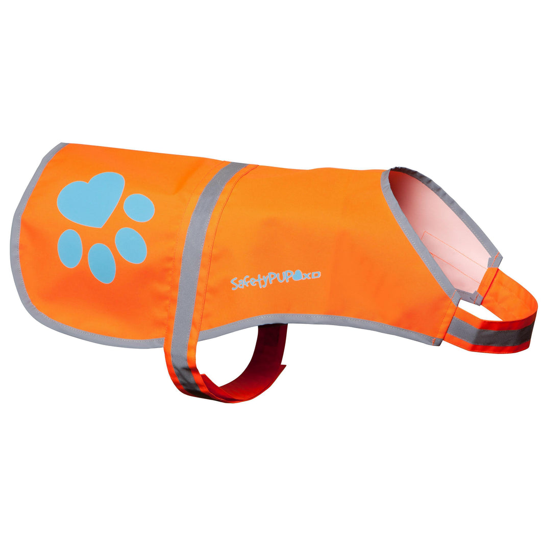 SafetyPUP XD Hi-Visibility Reflective Fluorescent Blaze Orange Dog Vest (Small)