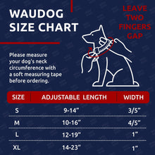 Load image into Gallery viewer, WAUDOG Adjustable Nylon Dog Collar with Durable Plastic Buckle and QR Dog Tag NASA LARGE
