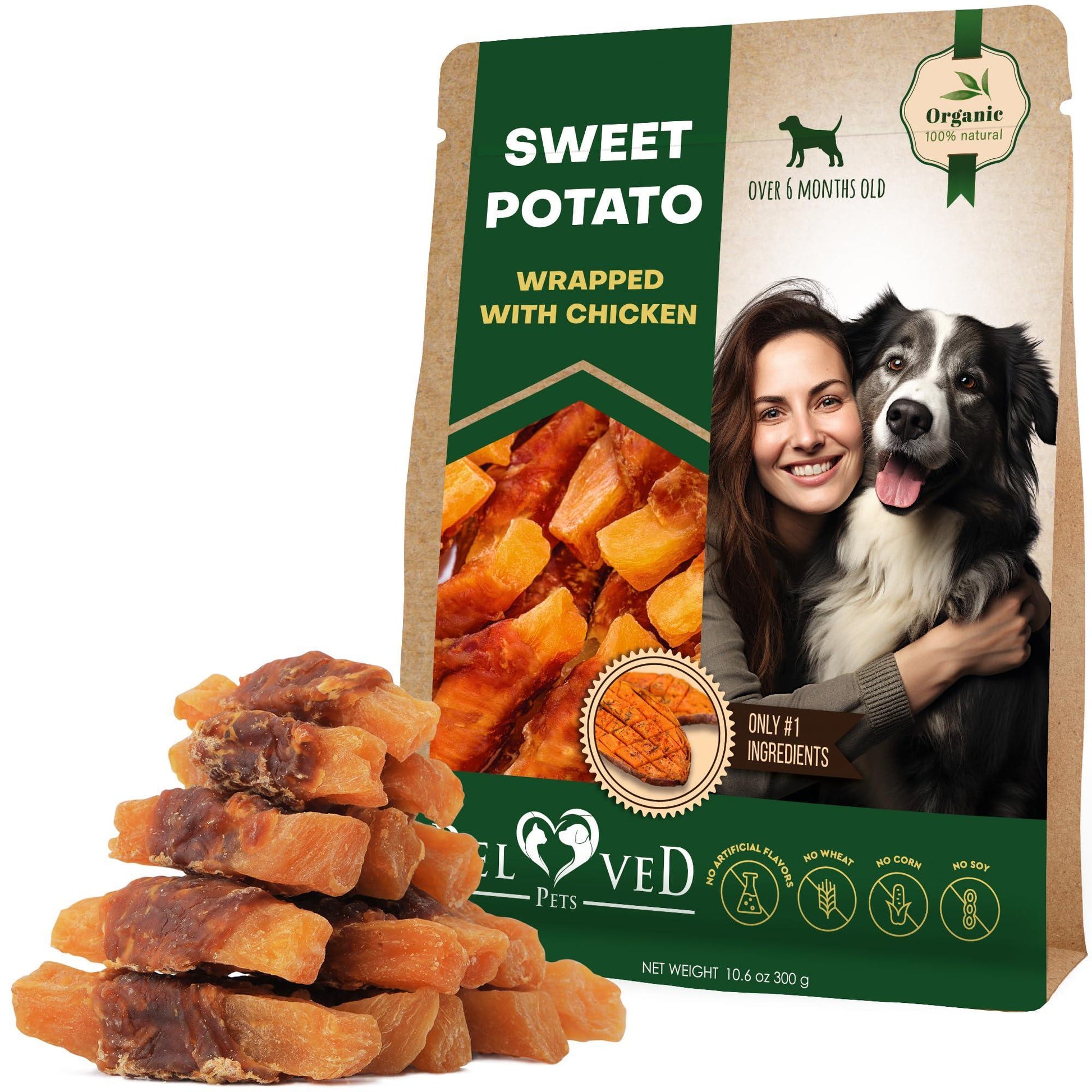 Beloved Pets Sweet Potato Wrapped with Chicken Dog Chew Treats 10.6 Oz For Pet With Love