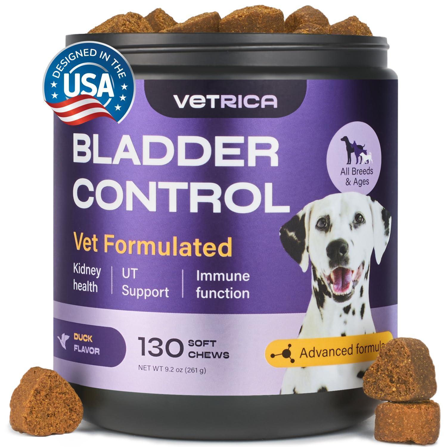 VETRICA Dog Cranberry Supplement UTI Treatment & Bladder Control Chews (130 Chews) For Pet With Love