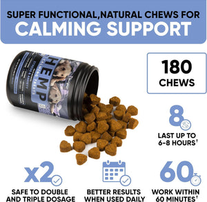 Kinpur Pet Care Calming Chews for Dogs with Hemp Oil (180 count)
