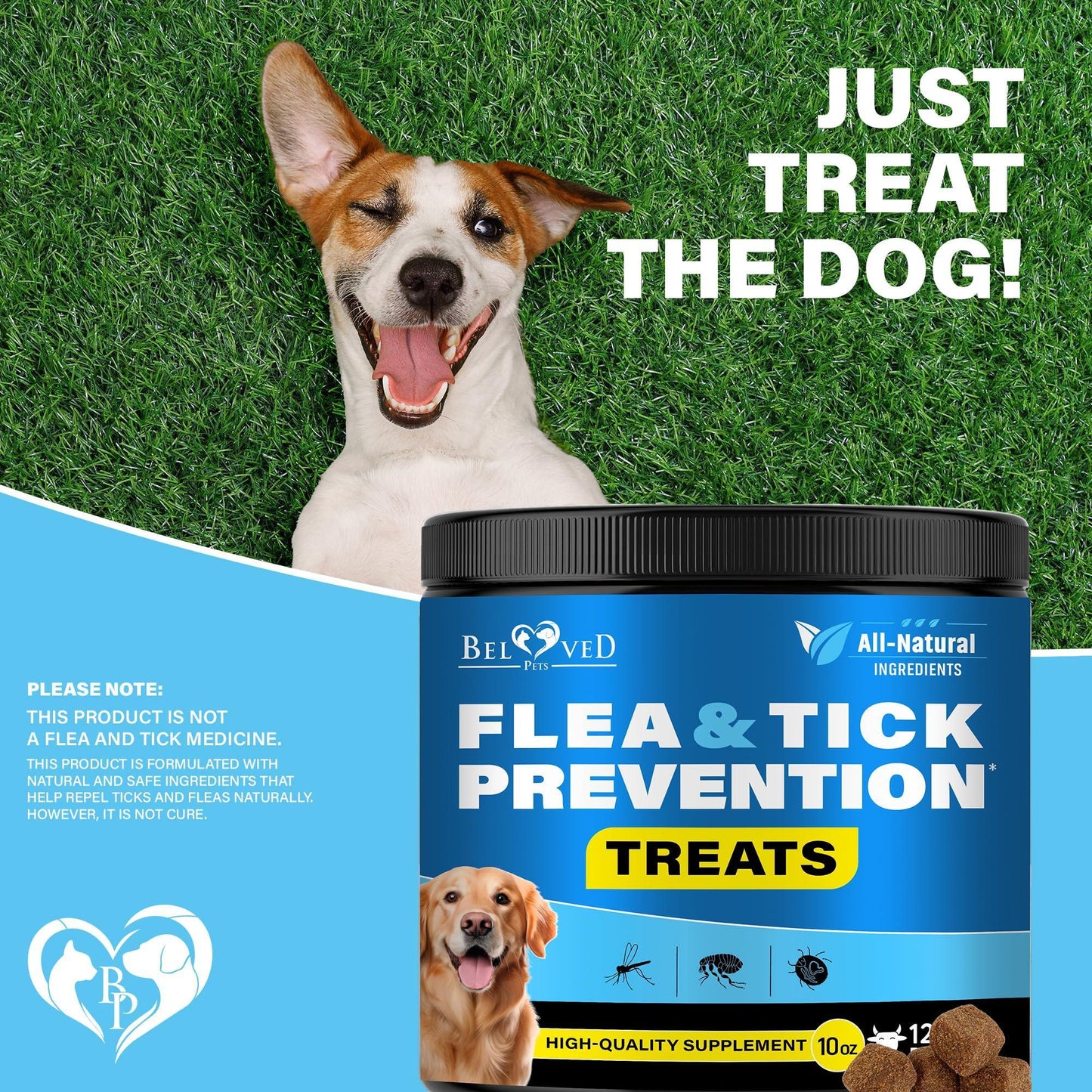 Beloved Pets Revolution Flea and Tick Prevention Oral Treatment Chewable Pills for Dogs.  Pest Control & Natural Defense.  Approximaate;lly 140 Chewable Small Tablets. Made in USA (Beef Flavor) For Pet With Love