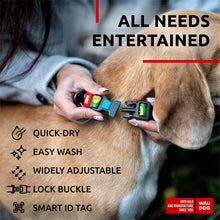 Load image into Gallery viewer, WAUDOG Adjustable Nylon Dog Collar with Durable Plastic Buckle and QR Dog Tag. SMALL (Avocado Print)
