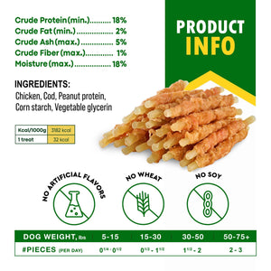 Beloved Pets All Natural Chicken Wrapped Cod Sticks Dog Treats 10.6 Oz