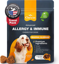 Load image into Gallery viewer, CHEWIA Dog Allergy Itch Relief Chews for Dogs. US Formulated Immune Health Seasonal Allergies &amp; Hot Spots Support Treats with Salmon Oil (70 Chews. Duck Flavor) For Pet With Love
