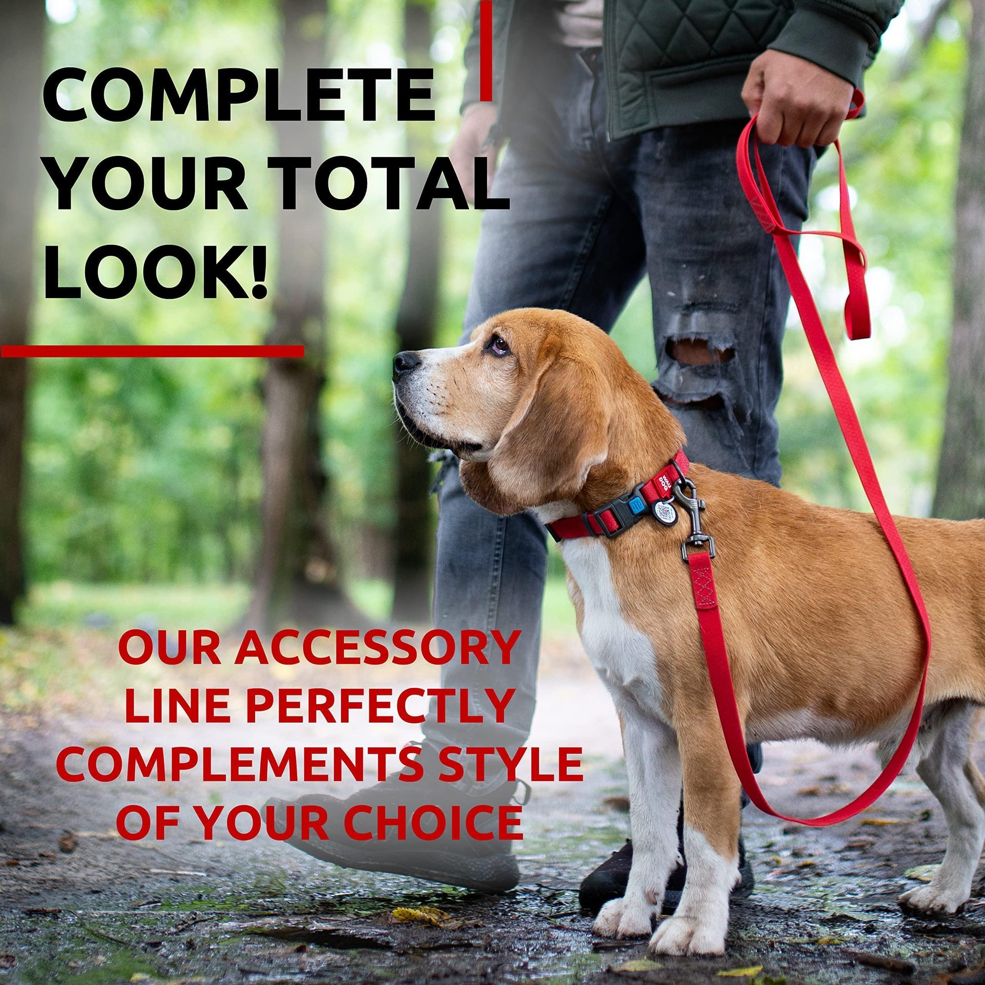 WAUDOG Waterproof Dog Leash 4 Ft   6 Ft   Anti Slip Dog Leash for Large Dogs For Pet With Love