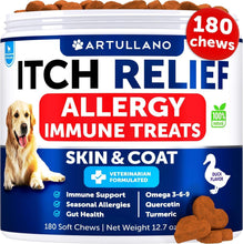 Load image into Gallery viewer, Artullano Canine Immune Health Supplement Itching Skin &amp; Allergy Relief 180 Ct
