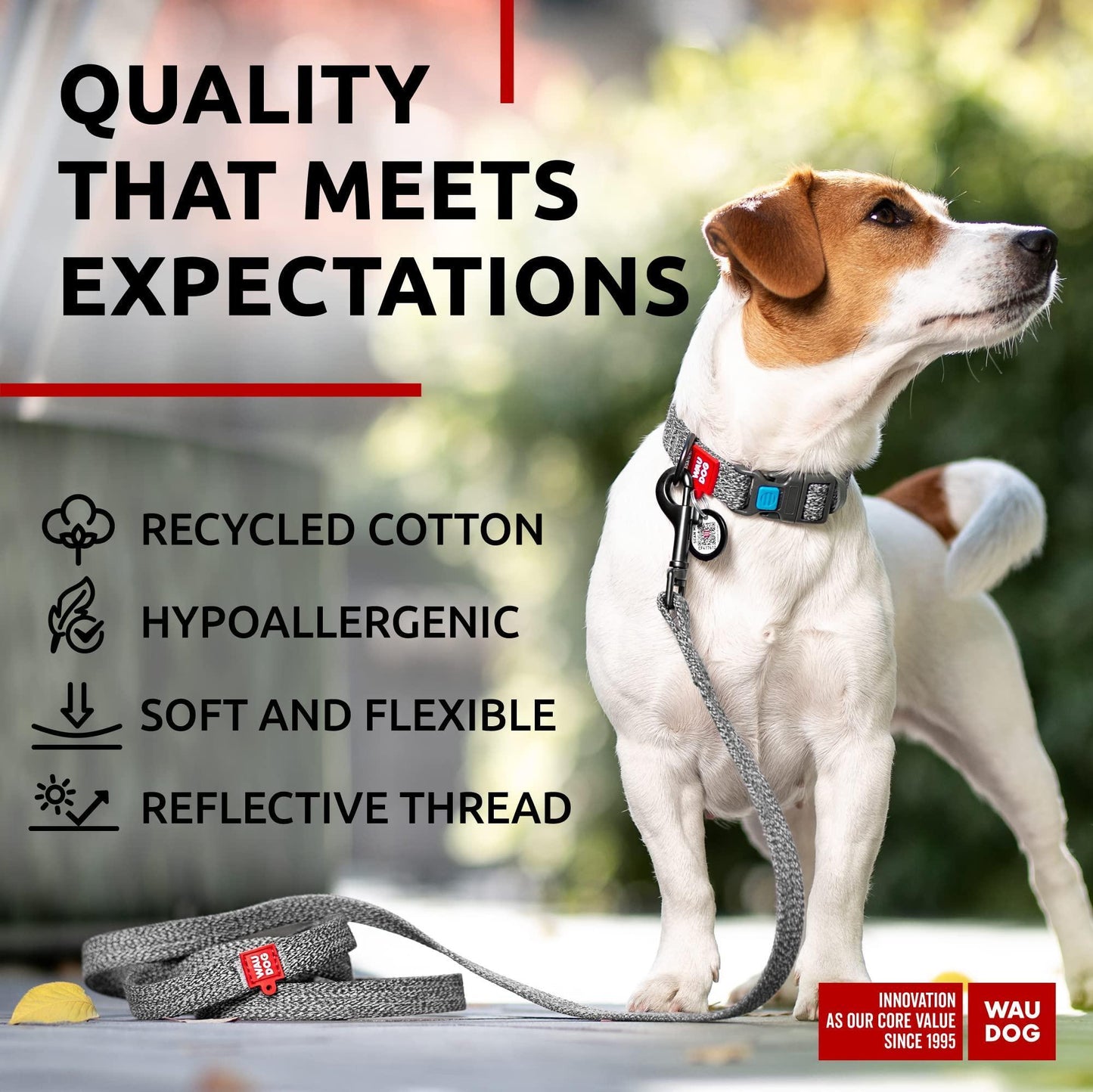Recycled Cotton Dog Leash 6 Ft   10 Ft Eco Friendly Collar for Small Medium & For Pet With Love