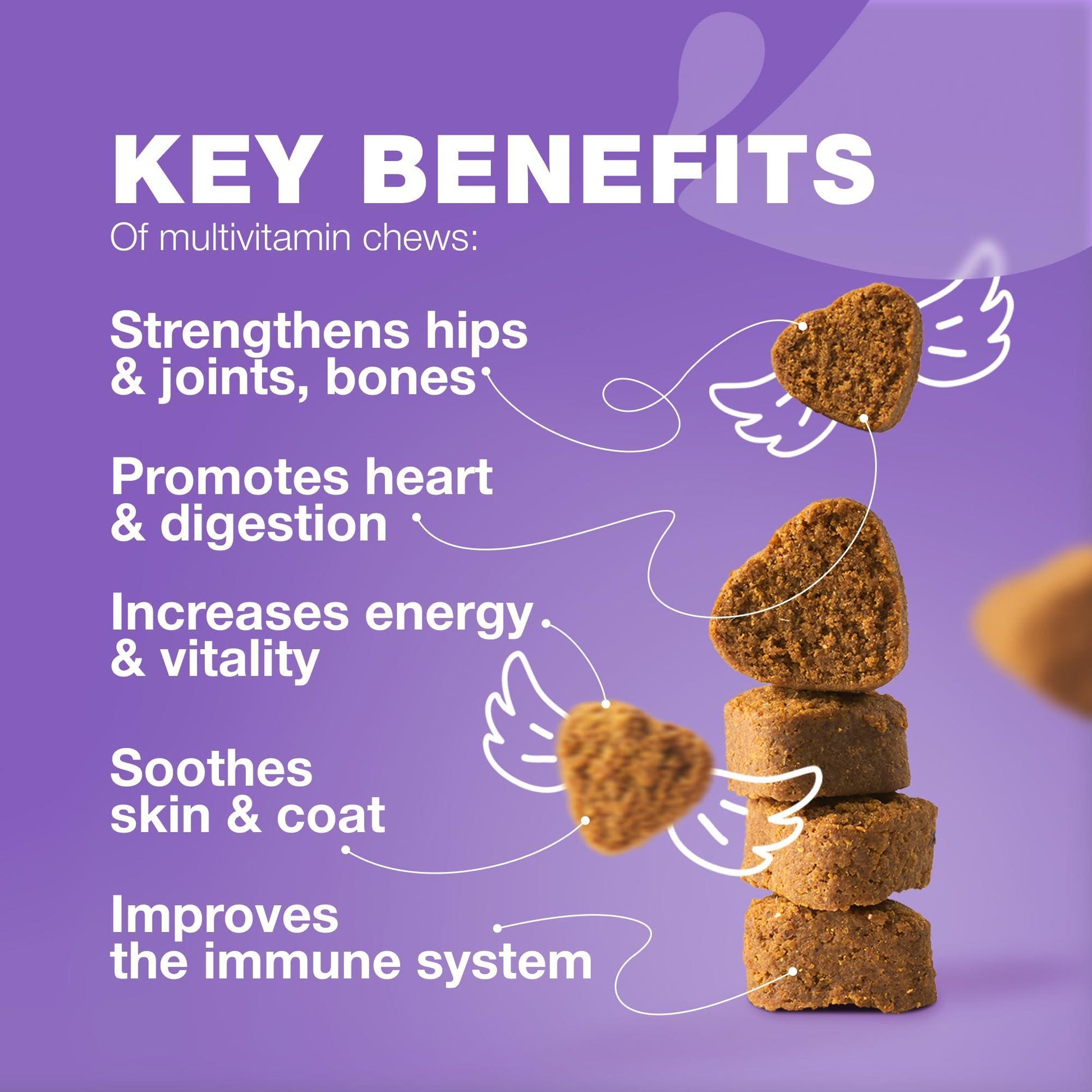 CHEWIA 15in1 Dog Multivitamin Immune Support, Skin & Coat, Mobility Support 180 Ct For Pet With Love